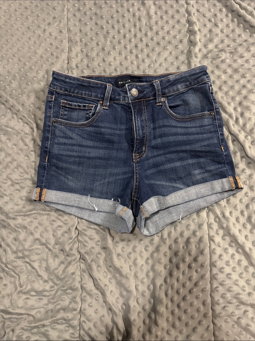 Aeropostale Dark Indigo Cuffed Denim Shorts